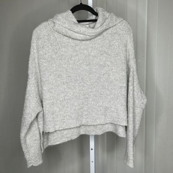 Natural Life Cowl Neck Sweater Oversized Cropped High Low Hem Gray Color Size S - Picture 1 of 6